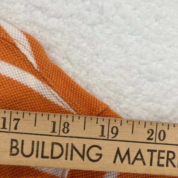 Eddie Bauer Mens Polo Shirt Size Large Orange Stripe Waffle Weave Short Sleeve - Picture 6 of 8